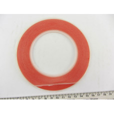 Скотч двухсторонний температуростойкий прозрачный - красный  1,5 мм *25
